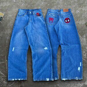 2024 "SPIDEY SOCIETY" WASH BAGGY DENIM JEANS